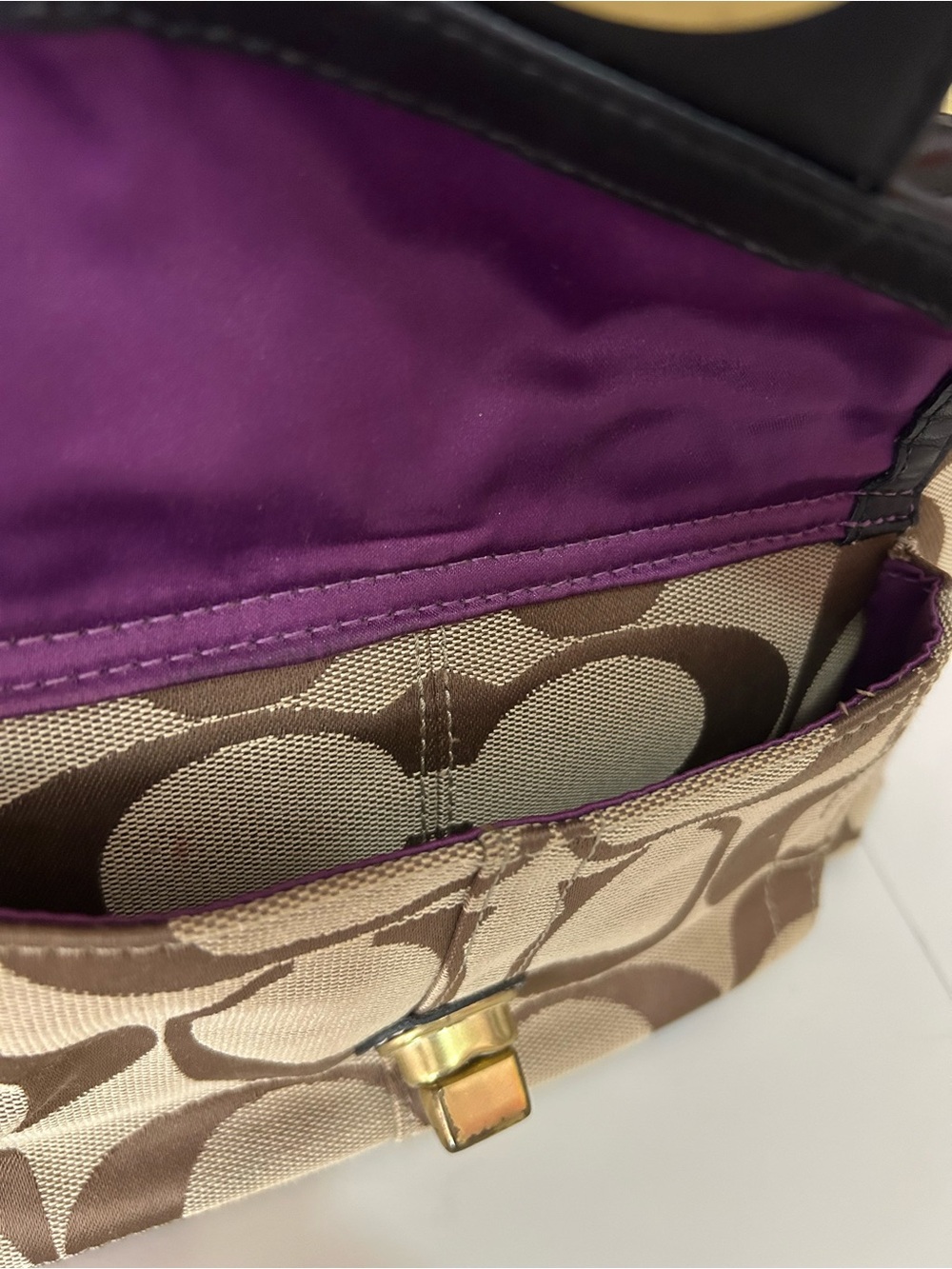 Coach Hamptons Signature Canvas Turnlock Satchel Bag … - Gem